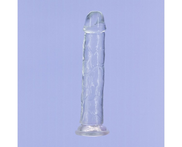 Прозорий фалоімітатор на присосці ADDICTION Vertical Dong 9″, віброкуля в подарунок