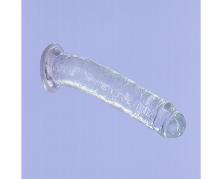 Прозорий фалоімітатор на присосці ADDICTION Vertical Dong 9″, віброкуля в подарунок