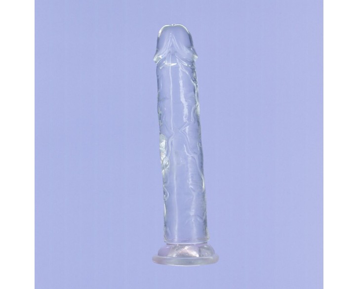 Прозорий фалоімітатор на присосці ADDICTION Vertical Dong 9″, віброкуля в подарунок