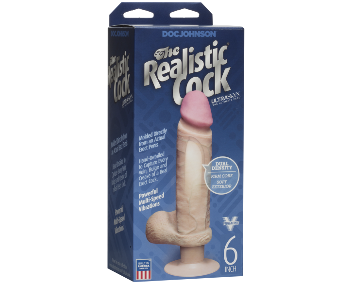 Фалоімітатор Doc Johnson The Realistic Cock 6 inch ULTRASKYN, діаметр 4,3 см, плавне регулювання