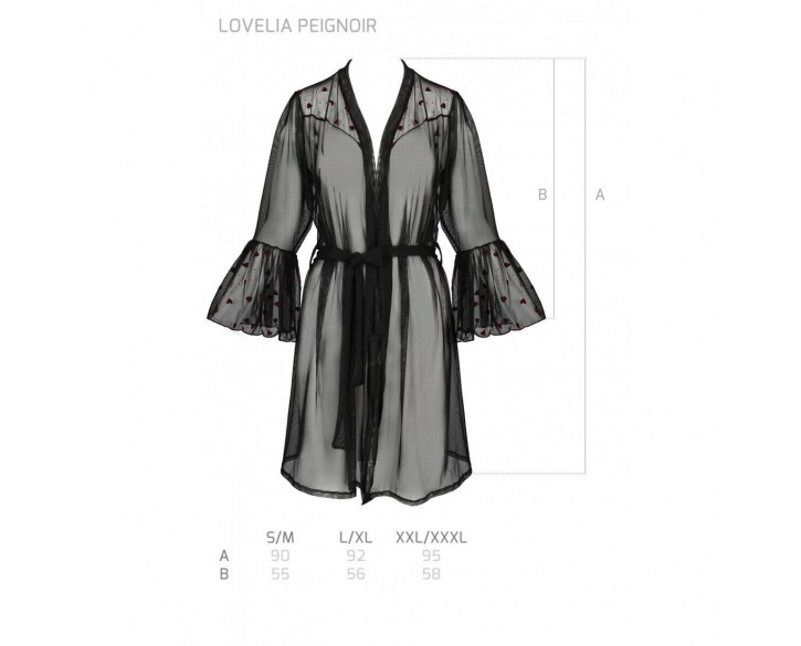 Повітряний пеньюар LOVELIA PEIGNOIR black XXL/XXXL - Passion