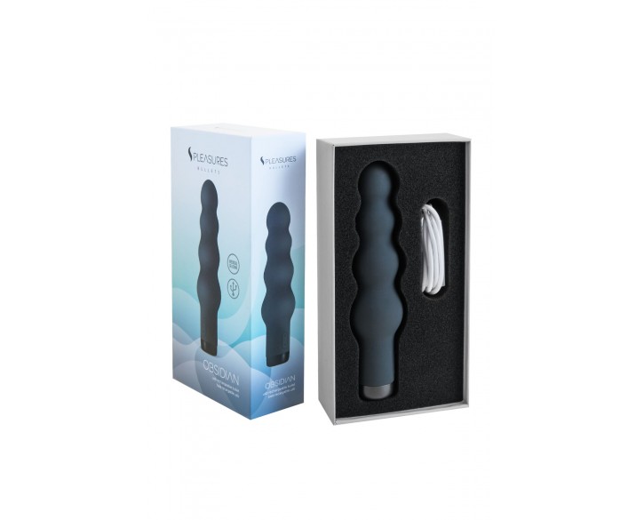 Вібратор S Pleasures Bullets Obsidian, чорний, у вигляді ряду кульок, 10 режимів, діаметр 4,2 см