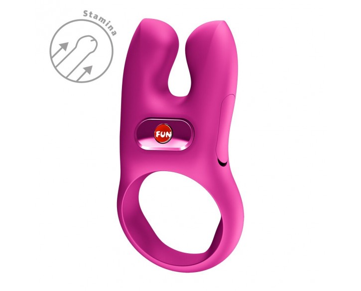 Ерекційне віброкільце з подвійною стимуляцією клітора Fun Factory NŌS CLASSIC Magenta, 2 мотори