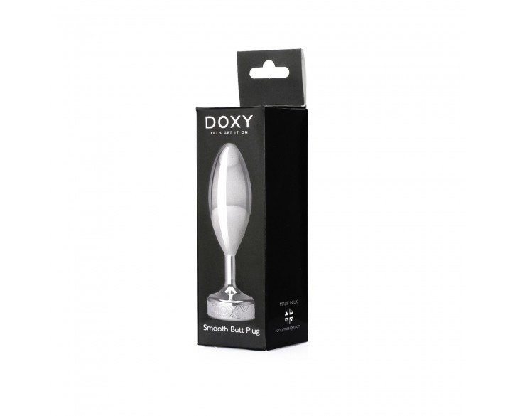 Металева анальна пробка DOXY Butt Plug SMOOTH, гладенька, діаметр 3,3 см