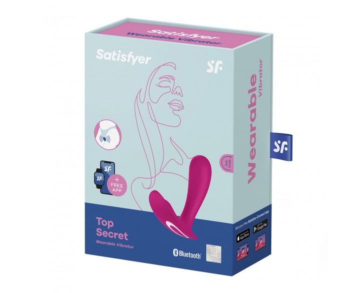 Смарт-вібратор у трусики Satisfyer Top Secret Pink вагінально-кліторальний, 2 мотори