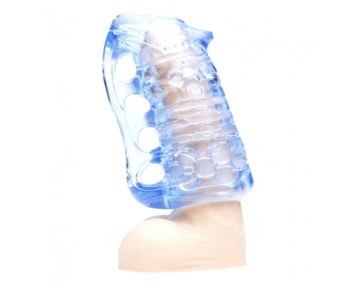 Мастурбатор Fleshlight Fleshskins Grip Blue Ice, надійна фіксація на руці, відмінно для пар та мінет