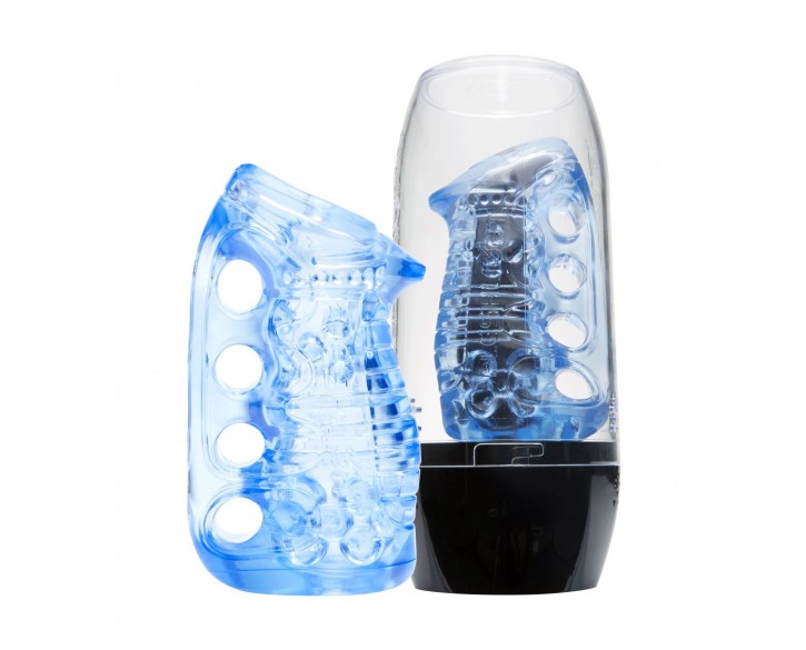 Мастурбатор Fleshlight Fleshskins Grip Blue Ice, надійна фіксація на руці, відмінно для пар та мінет