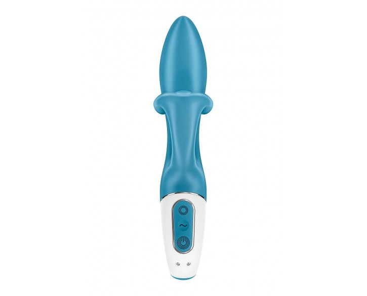 Вібратор-кролик із потрійним відростком Satisfyer Embrace me Turquoise, 2 мотори, діаметр 3,6 см