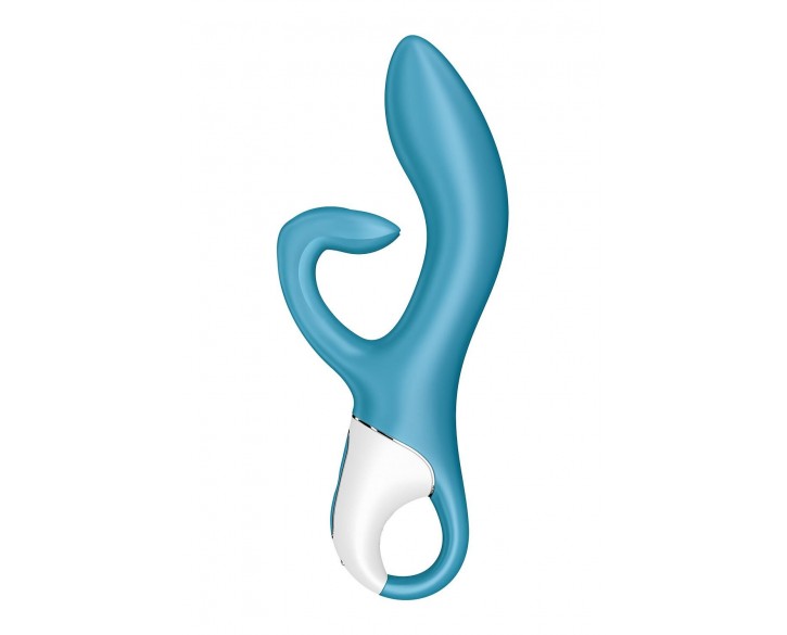 Вібратор-кролик із потрійним відростком Satisfyer Embrace me Turquoise, 2 мотори, діаметр 3,6 см