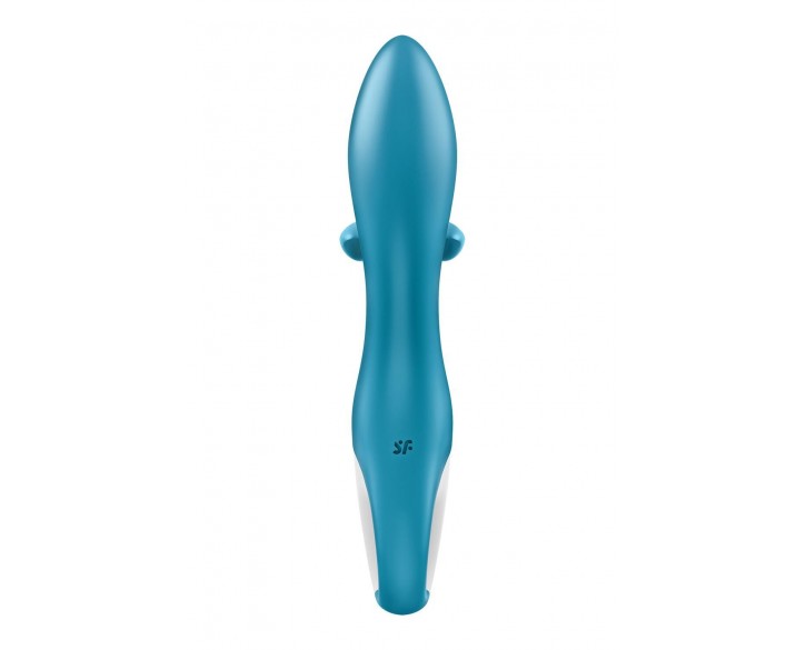 Вібратор-кролик із потрійним відростком Satisfyer Embrace me Turquoise, 2 мотори, діаметр 3,6 см