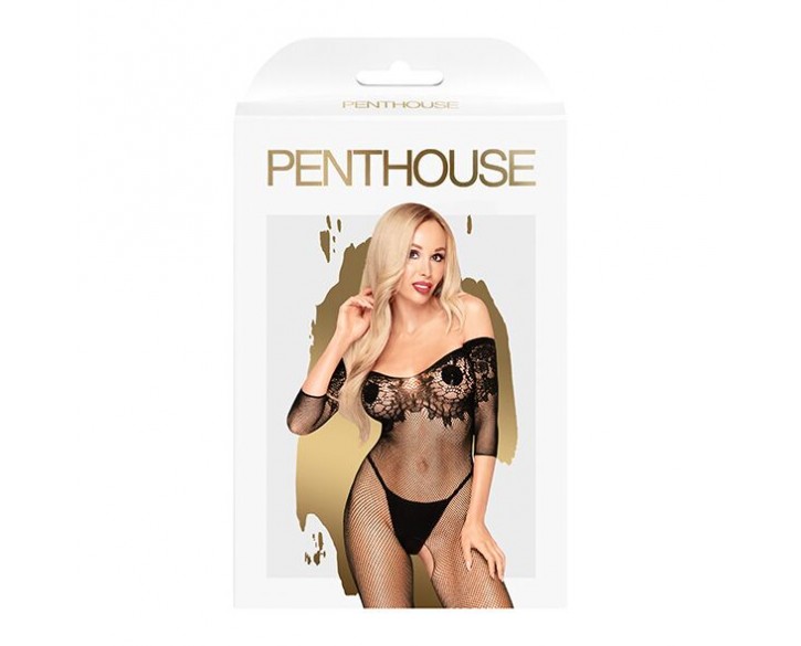 Бодістокінг з імітацією ліфа Penthouse - High Profile Black S/L