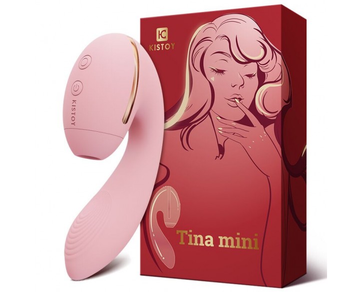 Вакуумний вібратор KISTOY Tina Mini Pink, вагінально-кліторальний