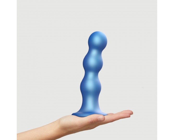 Насадка для страпона Strap-On-Me Dildo Plug Balls Blue Metallic XL