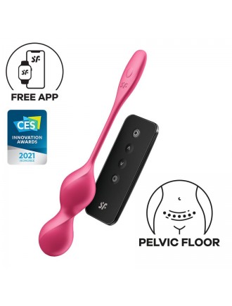 Вагінальні смарт-кульки з вібрацією Satisfyer Love Birds 2 Connect App Red, 86 г, пульт ДК