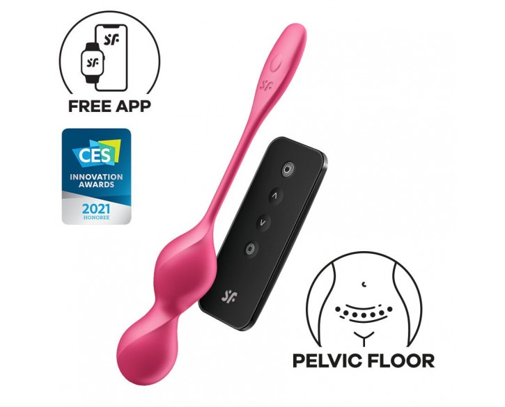 Вагінальні смарт-кульки з вібрацією Satisfyer Love Birds 2 Connect App Red, 86 г, пульт ДК