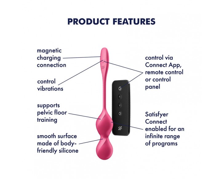 Вагінальні смарт-кульки з вібрацією Satisfyer Love Birds 2 Connect App Red, 86 г, пульт ДК