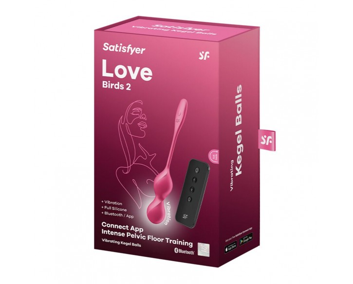 Вагінальні смарт-кульки з вібрацією Satisfyer Love Birds 2 Connect App Red, 86 г, пульт ДК