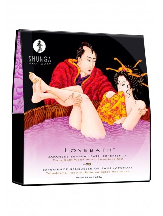 Гель для ванни Shunga LOVEBATH – Sensual Lotus 650 г, робить воду ароматним желе зі SPA ефектом