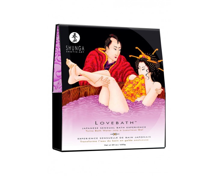 Гель для ванни Shunga LOVEBATH – Sensual Lotus 650 г, робить воду ароматним желе зі SPA ефектом