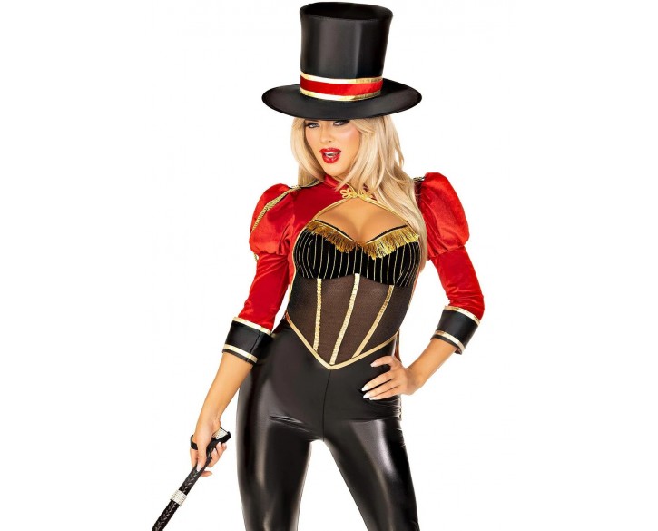 Костюм циркачки Leg Avenue Circus Ringmaster Diva Catsuit S