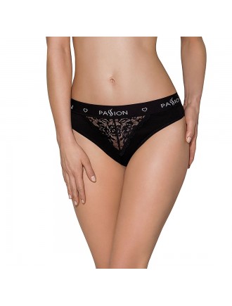 Трусики з широкою гумкою і мереживом Passion PS001 PANTIES black, size L