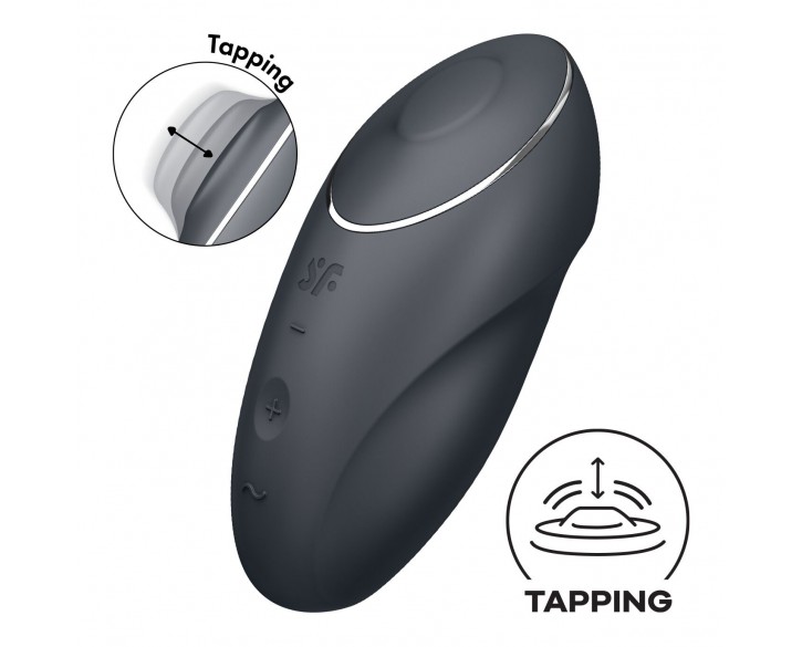 Вібростимулятор-пульсатор Satisfyer Tap & Climax 1 Grey, ефект постукування пальцем, 2 мотори