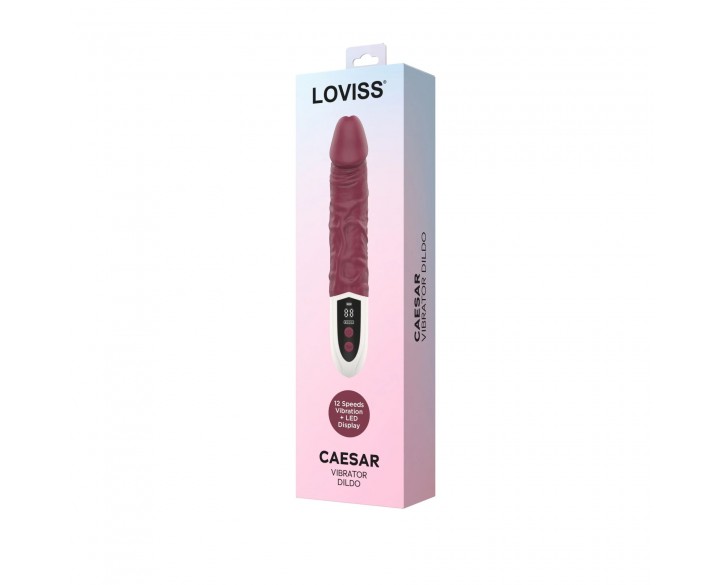 Фалоімітатор з вібрацією Loviss Caeser Vibrator Dildo, реалістичний, 12 режимів