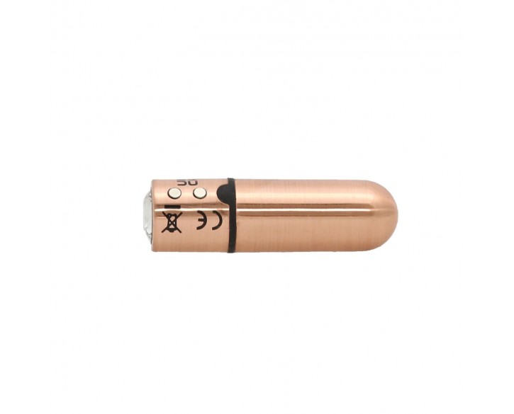 Віброкуля PowerBullet First-Class Bullet 2.5″ з Key Chain Pouch, Rose Gold, 9 режимів вібрації