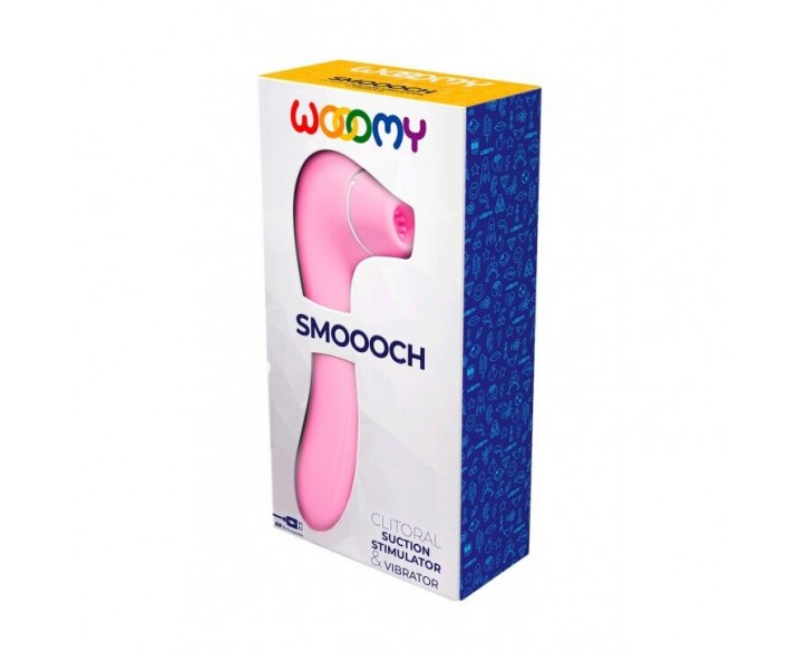 Вакуумний стимулятор з вібрацією Wooomy Smoooch Pink Clitoral Suction & Vibration, 10х2 режимів