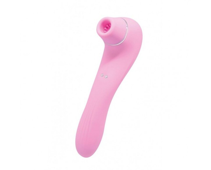 Вакуумний стимулятор з вібрацією Wooomy Smoooch Pink Clitoral Suction & Vibration, 10х2 режимів