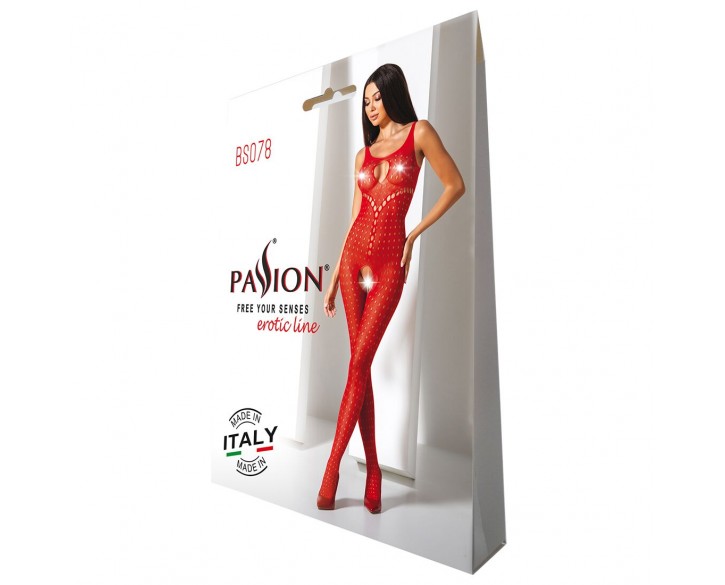 Бодістокінг з доступом до інтимних місць Passion BS078 red