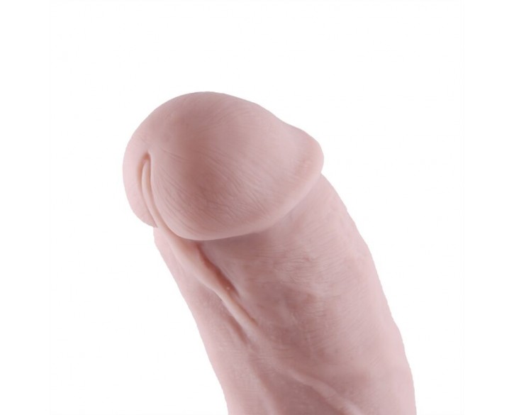 Силіконовий фалоімітатор для секс-машин Hismith 8.3″ Silicone Dildo, вигнутий, система KlicLok