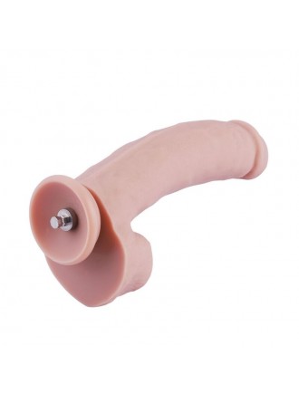 Силіконовий фалоімітатор для секс-машин Hismith 8.3″ Silicone Dildo, вигнутий, система KlicLok