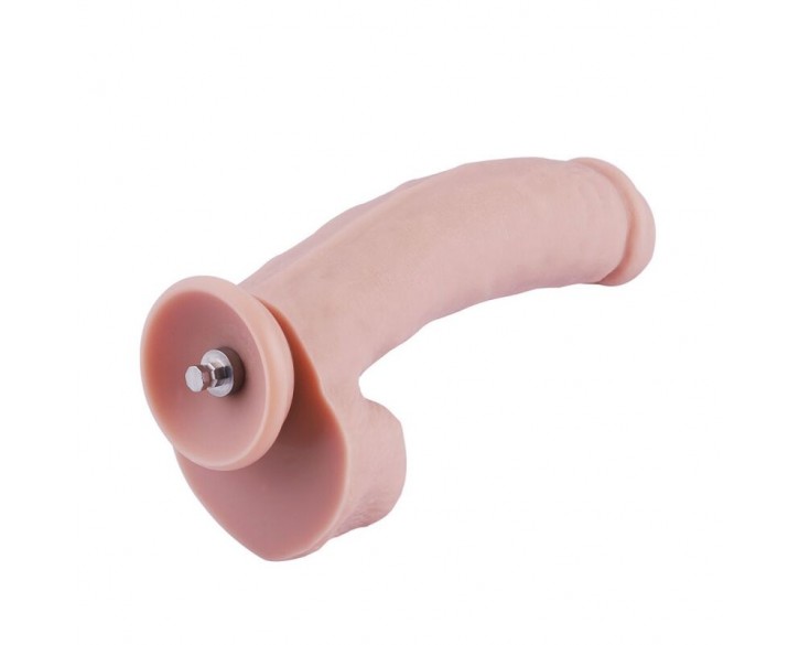 Силіконовий фалоімітатор для секс-машин Hismith 8.3″ Silicone Dildo, вигнутий, система KlicLok