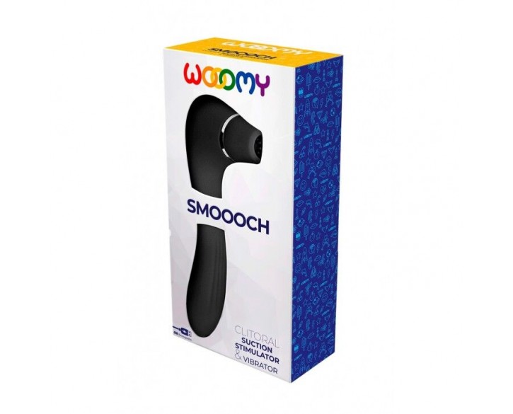 Вакуумний стимулятор з вібрацією Wooomy Smoooch Black Clitoral Suction & Vibration