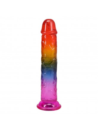 Фалоімітатор Doc Johnson Crystal Jellies - 7.5 Inch Dong - Rainbow
