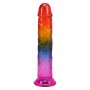 Фалоімітатор Doc Johnson Crystal Jellies - 7.5 Inch Dong - Rainbow
