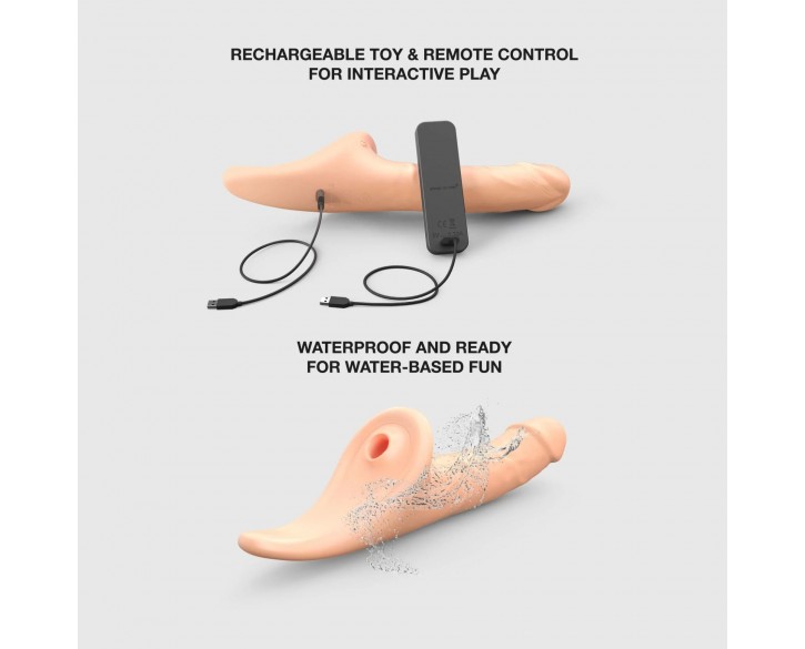 Вібронасадка для страпону з вакуумною стимуляцією Strap-On-Me Multi Orgasm Realistic Dildo L Vanilla