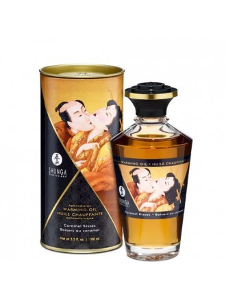 Розігрівальна олія Shunga Aphrodisiac Warming Oil – Caramel Kisses (100 мл) без цукру, смачна