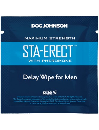 Пролонгуюча серветка Doc Johnson Sta-Erect Delay Wipe For Men з феромонами