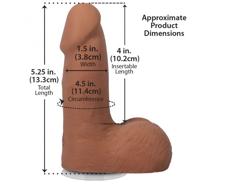 Фалоімітатор Doc Johnson The Realistic Cock ULTRASKYN - 5 Inch with Balls Caramel
