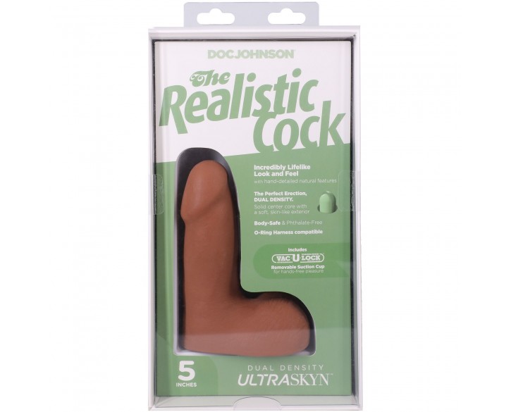 Фалоімітатор Doc Johnson The Realistic Cock ULTRASKYN - 5 Inch with Balls Caramel
