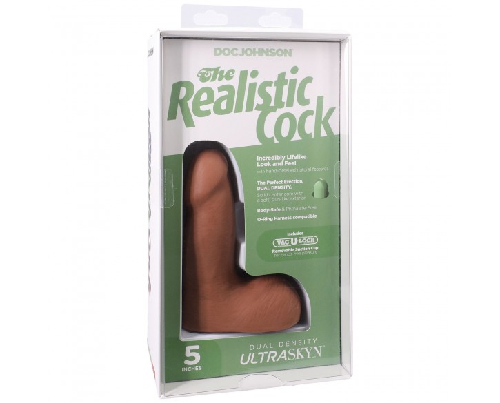 Фалоімітатор Doc Johnson The Realistic Cock ULTRASKYN - 5 Inch with Balls Caramel