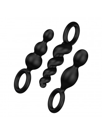 Набір анальних іграшок Satisfyer Plug black (set of 3) - Booty Call, макс. діаметр 3 см