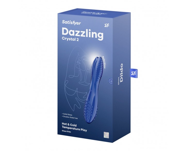 Двосторонній скляний дилдо Satisfyer Dazzling Crystal 2 Blue