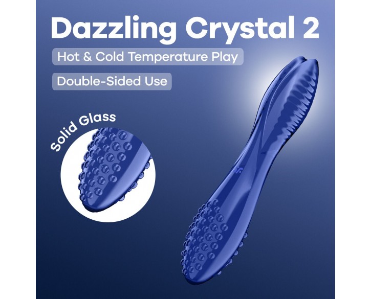 Двосторонній скляний дилдо Satisfyer Dazzling Crystal 2 Blue