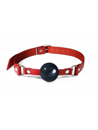 Кляп силіконовий Feral Feelings Silicon Ball Gag Red/Black, червоний ремінець, чорна кулька