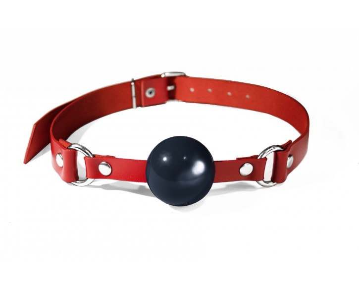 Кляп силіконовий Feral Feelings Silicon Ball Gag Red/Black, червоний ремінець, чорна кулька