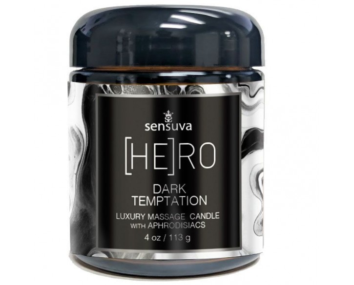 Масажна свічка Sensuva [HE]RO Dark Temptation Massage Oil Candle 113г