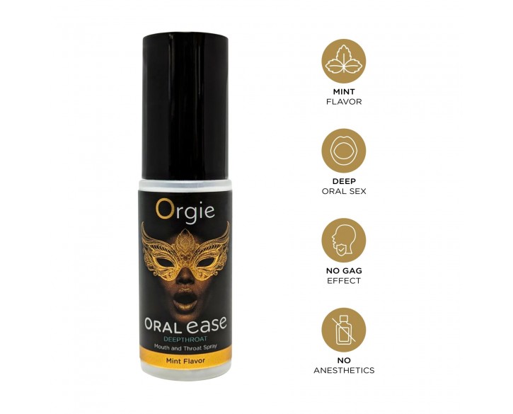 Спрей для глибокого мінету Orgie – Oral Ease Deepthroat (15 мл), м’ятний, без анестетиків
